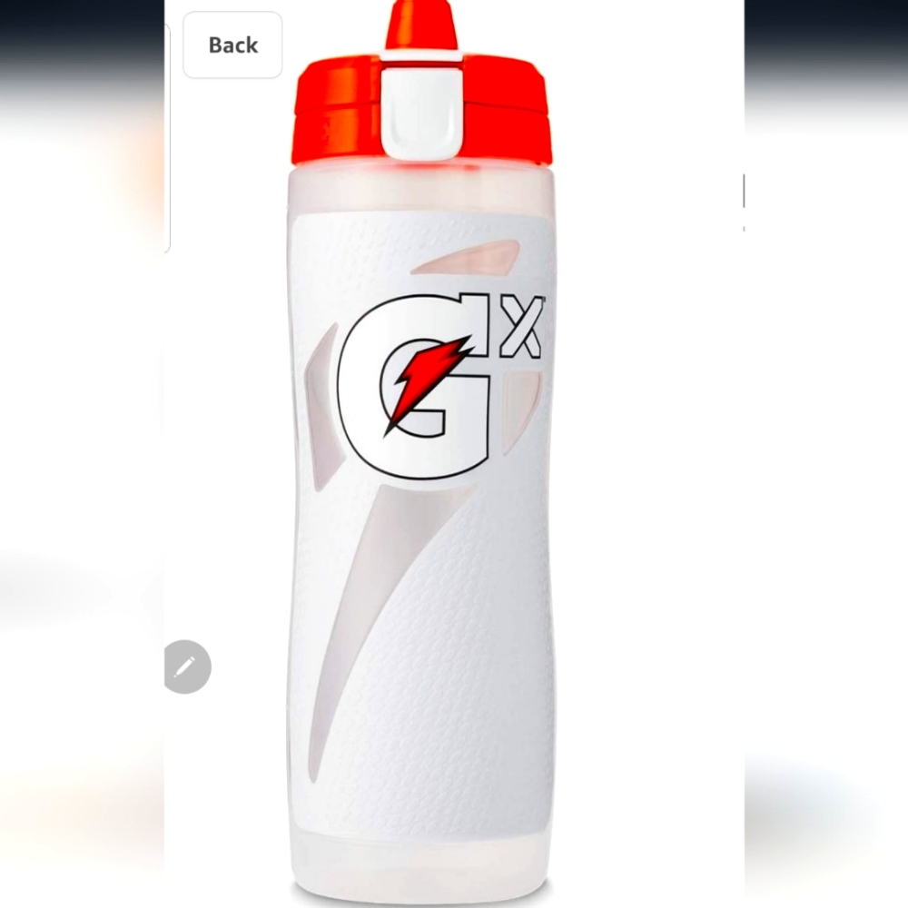 Gatorade plastic white squeeze bottle.